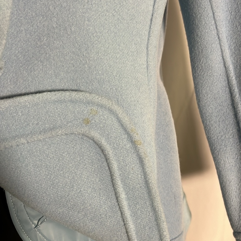 NWT Talbots Pastel Blue Ruffle Front Grace Fit Wool Jacket - Picture 14 of 16